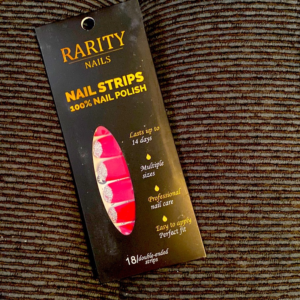 Rarity Nail Wraps Magenta and Silver reverse French Tip